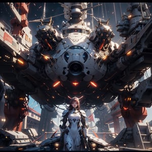 High quality, detailed, lighting, space, (((Spaceships, armored ships, armed, shooting at other ships))). ((captain, body, good physique, at the helm, perspective from inside a ship, looking at the battle)). red alert status, illustrated,futureaodai,mecha,lunokhod