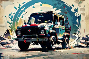 ultra hires, ultra detailed, masterpiece 

1car, no human, artwork of t-shirt graphic design, flat design of one retro vintage, onça pintada, colorful shades, highly detailed clean, vector image, photorealistic masterpiece, professional photography, realistic retro UAZ  , simple sunrise beach backdrop for car, flat white background, isometric, vibrant vector, white blackground, extremely wide shot,  long shot, (full body image 1 3), (full body shot 1 3), (zoom  out 1 3), frame in full car body,ayaka_genshin,cart00d,potcoll