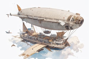 ultra hires, ultra detailed, masterpiece 

Steampunk airship in the shape of a shark flying abovew the clouds, firing

The airship is made of a combination of wood and metal, with a large fish-like body and two large fins on the top and bottom,
The body of the airship is covered in intricate details, such as pipes, gears, windows, and lanterns,
The airship has a propeller at the back and a balloon on the top that helps it float in the sky,
The airship is flying in a clear blue sky with fluffy white clouds and a bright sun,
The airship has a name written on the side in a fancy font,The Leviathan,