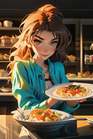 best quality, ultra-detailed, high resolution, extremely detailed cg, anime picture, unity 8k wallpaper, pov , heaping mushroom pasta, dark sushi master, dark sushi bar,chef,floral blouse, cute girl, (human:1),(voluptuous,well-endowed,Solo),(1lady, cook),chef,25 years old,blonde hair, short braids, (idolmasters), bar, cold smile ,intake,collarbone,cooking, epic,pin up art,
collarbones, cooking, epic,lucky star, multiple focus,edgSDress,shrug \(clothing\),SAM YANG,KurashimaChiyuri