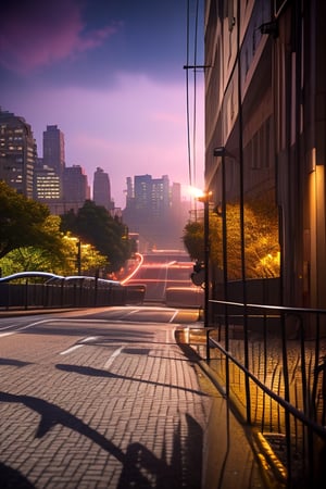 In the heart of the cityscape, a mesmerizing picture unfolds before your eyes. Tall and slender towers reach skyward, their silhouettes dominating the urban horizon. These towering structures are a testament to architectural prowess, each one unique in design but sharing a common thread of elegance and sophistication.

The cityscape is cloaked in a subtle, dusky hue, casting a soothing and tranquil ambiance over the entire scene. The fading light of the day paints the buildings with soft shades of deep blues, purples, and grays. The city's lights are beginning to twinkle, creating a warm and inviting glow that contrasts beautifully with the twilight sky.

Amidst the towering skyscrapers, the streets below are filled with life. People, both locals and visitors, are strolling along broad, tree-lined boulevards. The gentle hum of conversation mingles with the soft sounds of footsteps and distant traffic, creating a symphony of urban tranquility.

A sense of calm and serenity pervades this cityscape, as though time slows down amidst the bustling metropolis. The combination of the dark, muted colors and the towering structures imparts a feeling of peacefulness, inviting you to pause and take in the majesty of the modern city while finding solace in its embrace. It's a picture that captures the unique blend of urban vibrancy and tranquil beauty, a testament to the harmonious coexistence of the city's architecture and its people's desire for serenity in the midst of it all., 8k quality,yofukashi background,fate/stay background,EpicSky,city,night