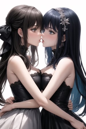 Multiple girl, 2girls, kissing