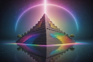perspective,contained color,APEX colourful,glitter,shiny,hanging gardens of babylon,rainbow,water reflection,epic,sense of awe,pristine,