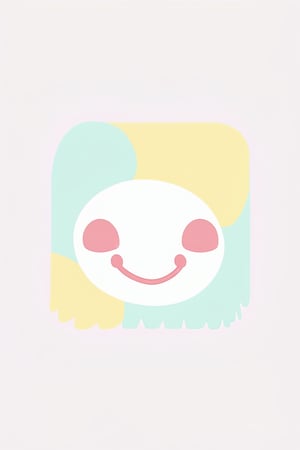 make me a cute character, with a "smile" character, with pastel colors, white background