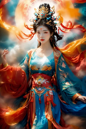 The revered Vietnamese goddess, in all her divine splendor}, Digital Illustration, Vietnamese mythological art style, Embodying the grace and enchantment of the goddess, Soft, celestial lighting to evoke a divine aura, High resolution, (Động Hoàng Thiên:1.2), (Vietnamese goddess:1.15), (artistic representation:1.18), (mythological art style:1.12), (divine grace:1.16), (enchanting beauty:1.2), (celestial lighting:1.18), (goddess's aura:1.15), (high resolution:1.12), (captivating details:1.16), (Vietnamese mythology:1.2), (revered deity:1.18), (divine splendor:1.15)."
,dunhuang