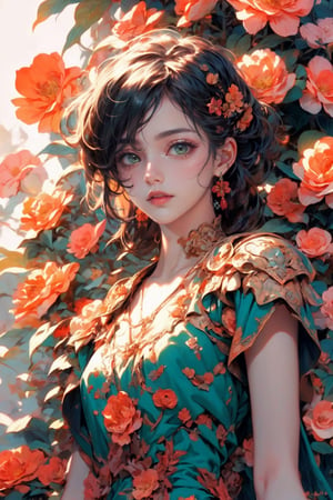 anime delicate detailed concept art, masterpiece, ultra realistic illustration, ultra hires, ultra highres, 
BREAK

woman, flower dress, colorful, vibrant colors, darl background,flower armor,green theme, beautiful colorful flowers and many butterflies backgrounds,


exposure blend, medium shot, bokeh, (hdr:1.4), high contrast, (cinematic, teal and orange:0.85), (muted colors, dim colors, soothing tones:1.3), low angle saturation,from below, looking away, Shinkai makoto, 

//Lighting 
atmospheric lighting, volumetric lighting, light_particles, soft light, soft shadow, fine detailed, volumetric top lighting,
