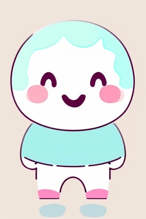 make me a cute character, with a "smile" character, with pastel colors, white background