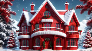 (santa's home building theme:1.5),(builidng santa's home:1.5),
(christmas decoration:1.5), (fantasy:1.3), (magic:1.5), (A illustration of building santa"s home by elk_men:1.3), (the building color is santa's color:1.5), (red and white theme:1.3), (christmas theme design), (flying homeland:1.3), 
grandeur of scale, detailed home, majestic, high detail, high definition, masterpiece, in the style of detailed architectural scenes, 3D, degital anime illustration, 