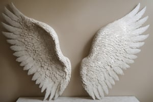 masterpiece, best quality, DINA MARIA a large pair of white angel wings gliter