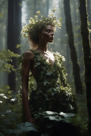 cinematic film still (Raw Photo:1.3) of (Ultrarealistic:1.3) an awarded profesional photo of Leafwhisper - A gentle, forest spirit with leaves and flowers growing from its body., ideal body posture,perfect body proportions, by jeremy mann, by sandra chevrier, by maciej kuciara,(masterpiece:1.2),(ultradetailed:1.1), ultrasharp, (perfect, body:1.1),(realistic:1.3),(real shadow:1.2), photo Fujifilm XT3,,(perfect body proportions:1.1) different posture