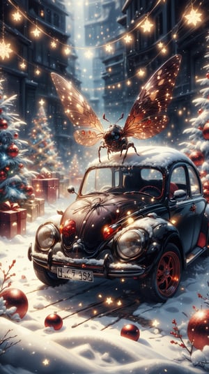  ChristmasWintery beetle, (Masterpiece:1.3) (best quality:1.2) (high quality:1.1)