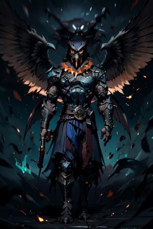 Dark warrior whit owl wings,Science Fiction,perfecteyes