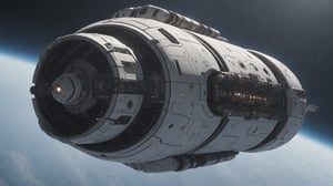  space, masterpiece, high_resolution, high detail, outer space, realistic, realism, cylindrical space station, futuristic, ion_engines, derelict, star citizen, star field, spacex, cinematic, flimic, cyborg style, zj, Movie Still