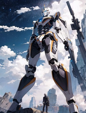 Masterpiece, Top Quality, Large humanoid robot, High Definition, Standing on the Earth, Japanese Animation