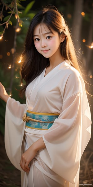 (1 girl, most beautiful korean girl, stunningly beautiful girl, gorgeous girl, over sized eyes, big eyes, smiling, looking at viewer, yukata, bashful, in love, drunk, fireflies in background, alluring smile, beautiful small hands, photo of perfecteyes eyes), masterpiece, best quality, high resolution, UHD, realism, realistic, depth of field, wide view, raytraced, full length body, mystical, luminous, translucent, beautiful, stunning, a mythical being exuding energy, textures, breathtaking beauty, pure perfection, with a divine presence, unforgettable, and impressive,