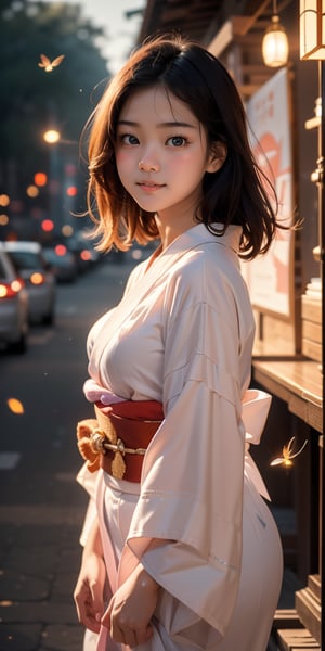 (1 girl, most beautiful korean girl, stunningly beautiful girl, gorgeous girl, over sized eyes, big eyes, smiling, looking at viewer, yukata, bashful, in love, drunk, fireflies in background, alluring smile, beautiful small hands, photo of perfecteyes eyes), masterpiece, best quality, high resolution, UHD, realism, realistic, depth of field, wide view, raytraced, full length body, mystical, luminous, translucent, beautiful, stunning, a mythical being exuding energy, textures, breathtaking beauty, pure perfection, with a divine presence, unforgettable, and impressive,