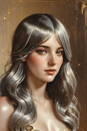 (by Conrad Roset, Nicola Samori), (purposefully beautiful:1.4), (1920s pinup girl, cute face, long hair, golden hair, silver lights), More Detail XL