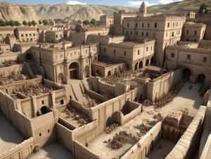 Ancient city of Jerusalem, biblical, in the time of Jesus at first century AD, photorealistic  