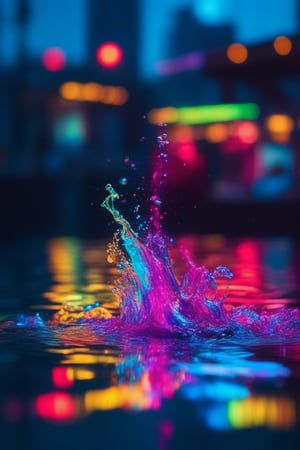 The colorful fluorescent ink disperses in the water., cinematic shot + dynamic composition, incredibly detailed, sharpen, details + intricate detail + professional lighting, film lighting + 35mm + anamorphic + lightroom + cinematography + bokeh + lens flare + film grain + HDR10 + 8K + Roger Deakins, ((cinematic))