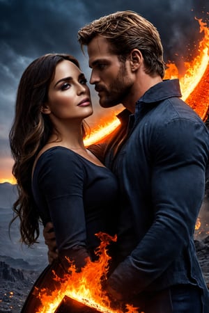 #McBane: masterpiece, best quality, 8k, HDR, RGB, Their love burned with an intensity that eclipsed the sun, their magic intertwining in a symphony of darkness and despair. They were the couple that dared to challenge the boundaries of the magical realm. 