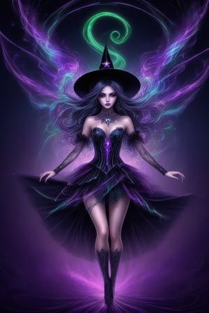 Gothic style, breathtaking, raw photo of the most beautiful and sexy witch in the universe, Halloween, dark, mysterious, haunting, dramatic, ornate, award-winning, professional, highly detailed,DonMn1ghtm4reXL,A girl dancing ,DonMF41ryW1ng5XL