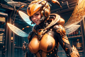 (masterpiece), (best quality),(extremely intricate), (realistic), (sharp focus), (cinematic lighting), (extremely detailed), (epic),

A girl with a cute smile wearing a cute bee costume.

,honeytech, scifi, see-through, honey
,fr4ctal4rmor, fractal bee costume
,flower4rmor, scifi, flower bodysuit, flower
,matwaretech, orange hues,glyphtech