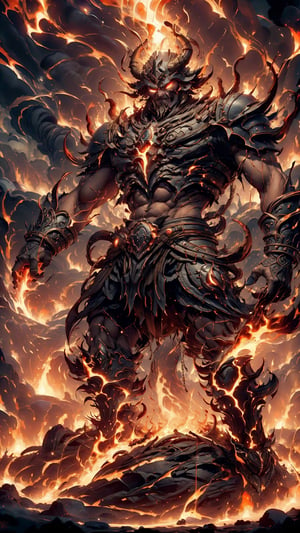 (4k), (masterpiece), (best quality),(extremely intricate), (realistic), (sharp focus), (award winning), (cinematic lighting), (extremely detailed), 

Ragnaros the firelord.

A highly detailed, digital painting of an efreet in its natural habitat, a fiery realm. The efreet is a towering figure with flaming skin and glowing eyes. It has two massive arms, each of which is equipped with a deadly weapon. The efreet is surrounded by a swirling aura of flames, and the background is a fiery landscape.

DonMDj1nnM4g1cXL,EpicSky,DonMC3l3st14l3xpl0r3rsXL,High detailed ,MagmaTech