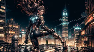 (4k), (masterpiece), (best quality),(extremely intricate), (realistic), (sharp focus), (cinematic lighting), (extremely detailed),

A girl in futuristic armor stood on a rooftop overlooking a neon-lit city. The city stretched out before her, a dazzling expanse of lights and skyscrapers. The girl's armor gleamed in the moonlight, and her eyes were sharp and focused. She was a warrior, a protector of the city, and she was ready for whatever came her way.

The wind whipped her hair around her face as she gazed out at the city. She could see the people moving below, their lives carried along by the currents of the city. She felt a sense of responsibility to them, to protect them from the dangers that lurked in the shadows.

She took a deep breath and turned away from the city. She had a job to do. She had to find the threat that was hanging over the city and stop it before it was too late. She knew that it would be dangerous, but she was not afraid. She was a warrior, and she was ready to fight.

She stepped off the edge of the rooftop and leapt into the night.

,uraniumtech
,steam4rmor, steampunk bodysuit,fate/stay background