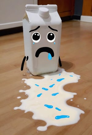 photo doodle,  Spilled milk crying