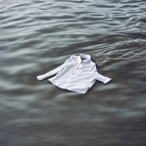 white shirt floating on water.