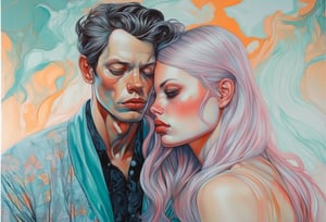 Art by Martine Johanna. A couple staring intensely at each other.