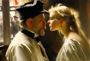 Art by Anders Zorn. A couple staring intensely at each other.