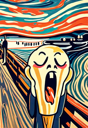 we all scream for ice cream in the style of the scream by Edvard Munch