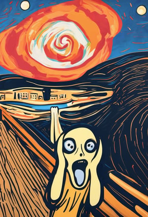 we all scream for ice cream in the style of the scream by Edvard Munch