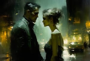 Art by Jeremy Mann. A couple staring intensely at each other.