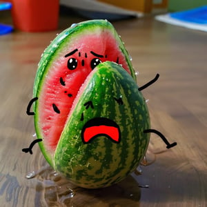 photo doodle, watermelon crying