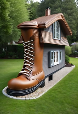 Photo of a house shaped like a boot