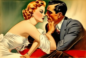 Art by Alberto Vargas. A couple staring intensely at each other.