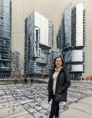 Portrait of a Canadian woman.  downtown Toronto,archsketch