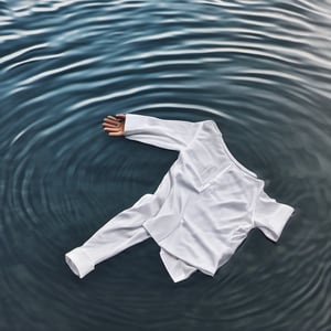 white shirt floating on water.