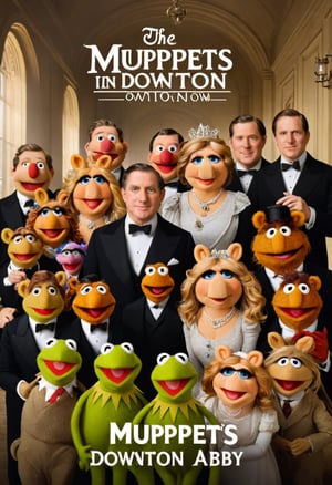 The Muppets  in Downton Abby, with title "Muppet Downton Abby" on it ,Movie Poster, MoviePosterRedAF,MoviePosterAF