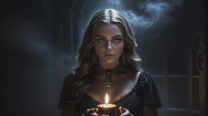 beautiful sensual girl in an old dark room at night practicing black magic, dark magic, Illuminati, Illuminati ceremony, detailed face, looking creepy, high detailed, cinematic, portrait, dark, foggy, horror,(NSFW:1.9)), realistic,, high_resolution, stunningly beautiful, detailed ,DonML1quidG0ldXL ,photo r3al