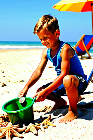 (((LITTLD KIDS))), 1BOY, 7 YEARS OLD, PAYING AT BEACH