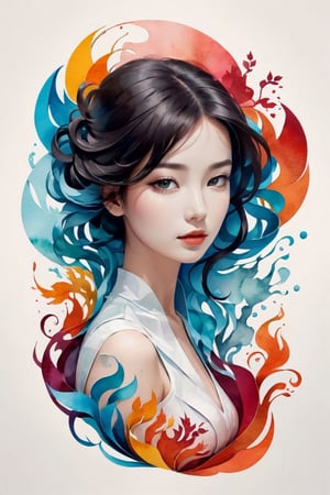 Majestic portrait of a human figure,

beautiful young woman, beautiful body, very feminine,

imagined in the layered paper cuts and negative space style of Eiko Ojala,

combined with Tracie Grimwood's lovely watercolor approach and the intoxicating and

fluid dynamics captured by Alberto Seveso,

They all merged to give rise to a single fusion,

body contours,

multiple shades,

paper texture,

natural gradient,

paper cut overlay,

watercolors,

fluid dynamics,

fascinating,

artistic fusion,

Very detailed,

multidimensional,

HD,aesthetic portrait,cutegirlmix,LinkGirl,xxmix_girl
