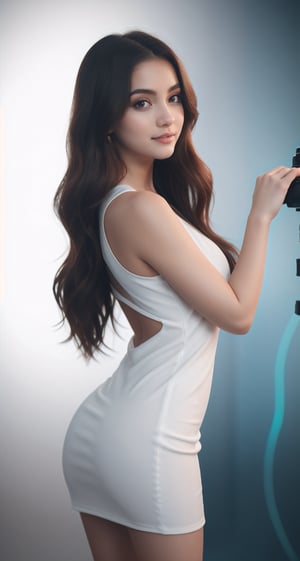 a  beautiful   girl WEAR  a sexy dress  AND  AI celebrity  LOOK and giving a  NEAR  CAMERA  different UNIQUE
 STRAIGHT POSE  and lighting 
  background  and an ai inlfuencer and a colorful LONG hair and pretty face and eyes pretty .8K CLEAR,HIGH RESOLUTION CANON CAMERA IMAGE 