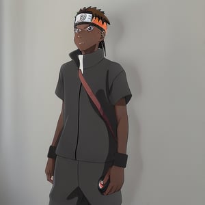 jdtclai digital matte portrait in style of Naruto Hidden details background, ebony Naruto