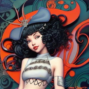 mehkadon ,88mm,album cover art ,curly hair,painting of a mehkadon ,black tshirt,, james jean and wlop, loish |, artgerm and james jean, james jean and peter mohrbacher, inspired by James Jean, by loish, benjamin lacombe, james jean andrei riabovitchev, james jean ”, james jean soft light 4k, james jean soft light 4 k