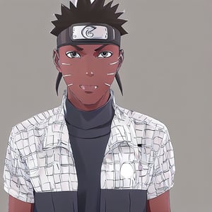 jdtclai digital matte portrait in style of a black ebony Naruto, short black hair, Hidden details background, ebony Naruto, Masashi Kishimoto