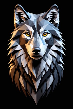 (full body) Black and white coloring vector graphic logo design centerd illustration of a Wolf for t-shirt, polygonal, high resolution, Danger, Elegant, sophisticated, muted color scheme, subtle gradients, hyper detailed, trending at artstation, sharp focus, studio photography, intricate detail, highly detailed, centered, bright color, solid dark background, made with adobe illustrator, in the style of Studio Gibli, 3D style, rendered in blender, movie still ,cyberpunk style