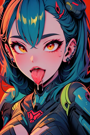 masterpiece, best quality, artwork), (extremely detailed 8K picture detailed close up of a happy girl showing her long thounge, dripping, warframe, alien sexy godess ,More Detail,Mecha body,,ahegao,tongue out,orgy